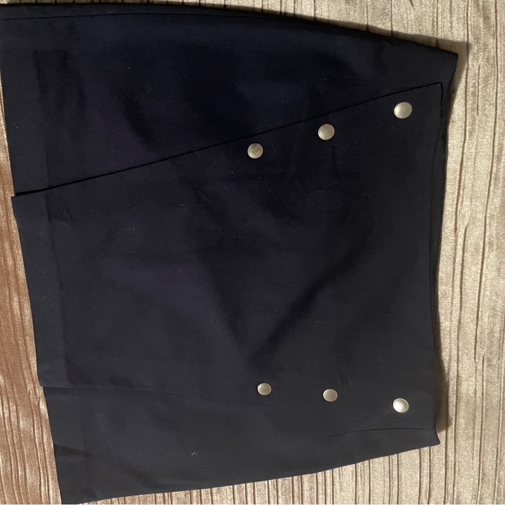 New without tags-Zara Navy Mini Skirt with Metallic Accents